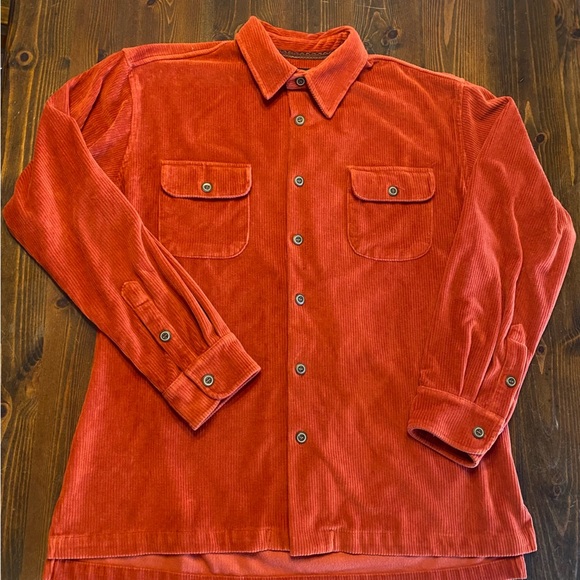 *True Grit* Rust button down stretch corduroy SOFT shirt jacket-Men’s SZ-Medium - Picture 2 of 8